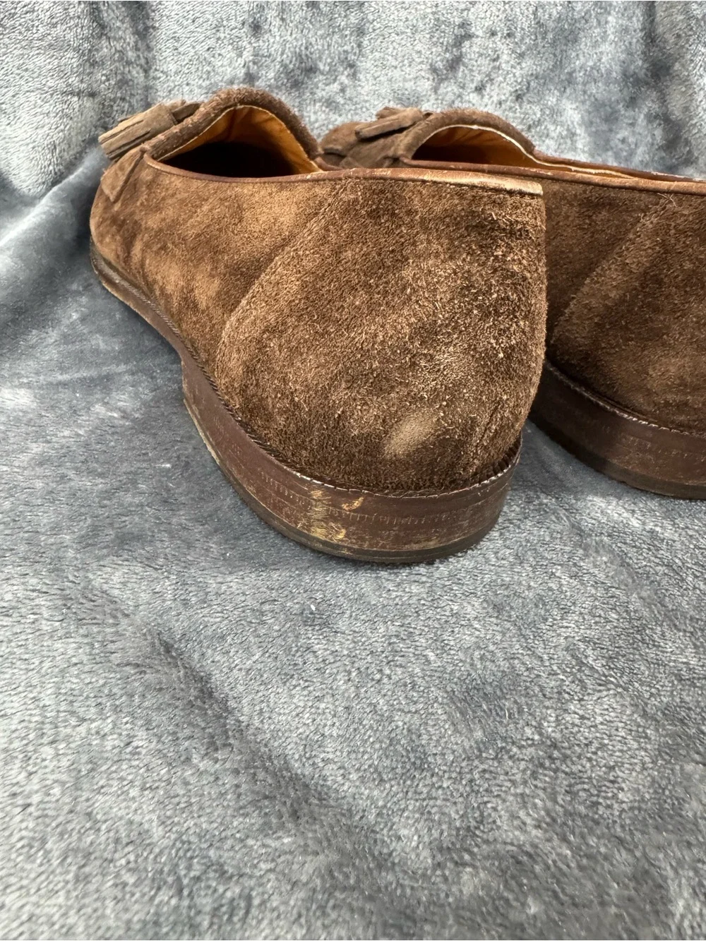 Men's Cable & Co. Brown Suede Italian Tassel Loafers Size 10.5 10 1/2